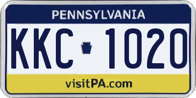PA license plate KKC1020