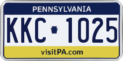 PA license plate KKC1025