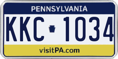PA license plate KKC1034