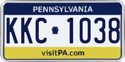 PA license plate KKC1038