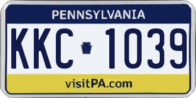PA license plate KKC1039
