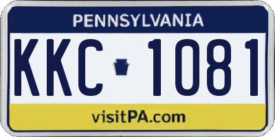 PA license plate KKC1081