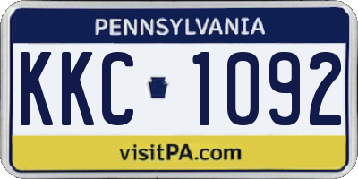 PA license plate KKC1092