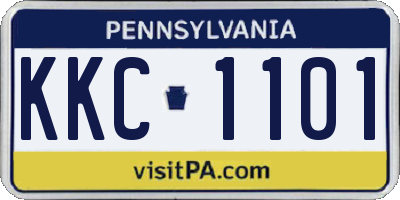 PA license plate KKC1101