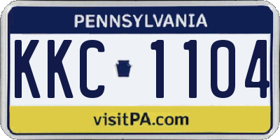 PA license plate KKC1104