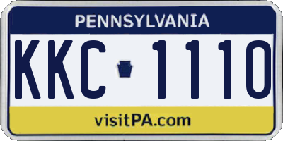 PA license plate KKC1110