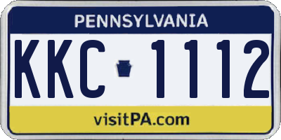 PA license plate KKC1112