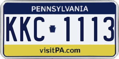 PA license plate KKC1113