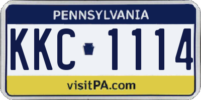 PA license plate KKC1114