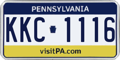 PA license plate KKC1116