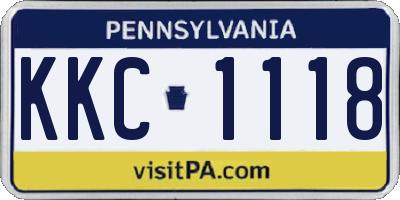 PA license plate KKC1118