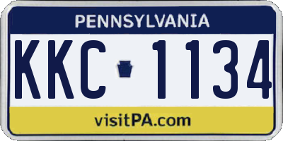 PA license plate KKC1134