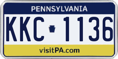 PA license plate KKC1136