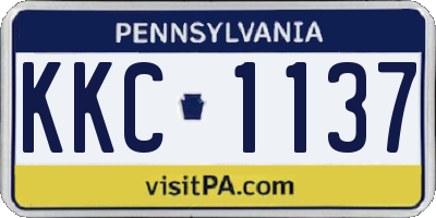 PA license plate KKC1137