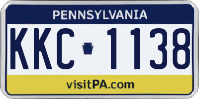 PA license plate KKC1138