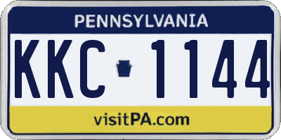 PA license plate KKC1144