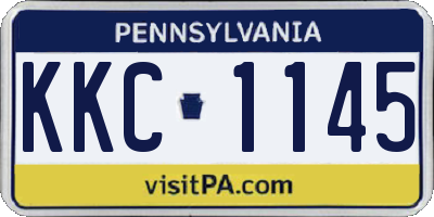 PA license plate KKC1145
