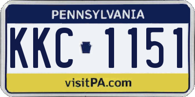 PA license plate KKC1151