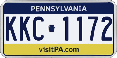 PA license plate KKC1172