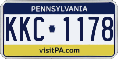 PA license plate KKC1178