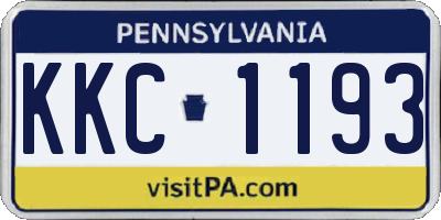 PA license plate KKC1193