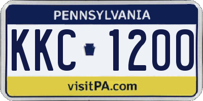 PA license plate KKC1200