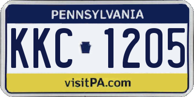 PA license plate KKC1205