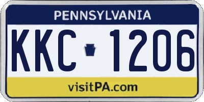 PA license plate KKC1206
