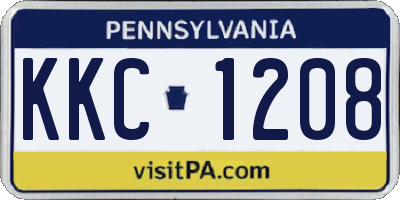 PA license plate KKC1208