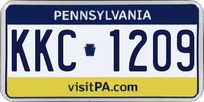 PA license plate KKC1209
