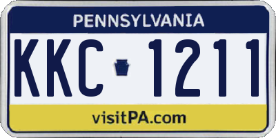 PA license plate KKC1211