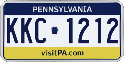 PA license plate KKC1212