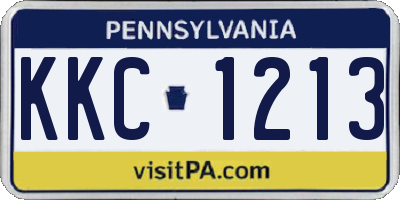 PA license plate KKC1213