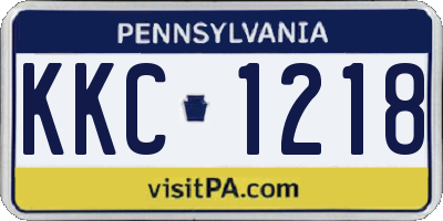 PA license plate KKC1218
