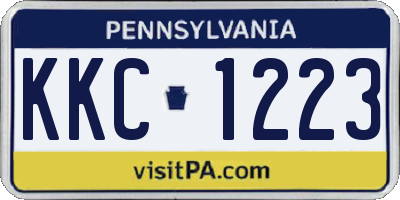 PA license plate KKC1223