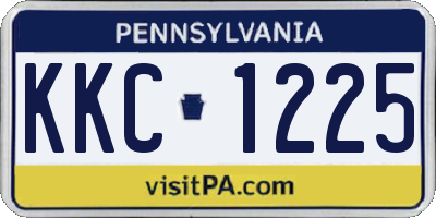 PA license plate KKC1225