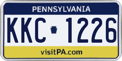 PA license plate KKC1226