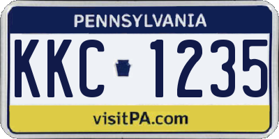 PA license plate KKC1235