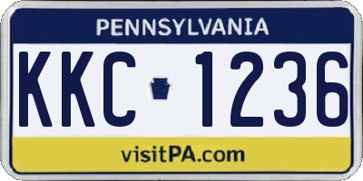 PA license plate KKC1236