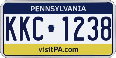 PA license plate KKC1238