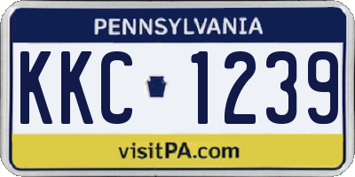 PA license plate KKC1239