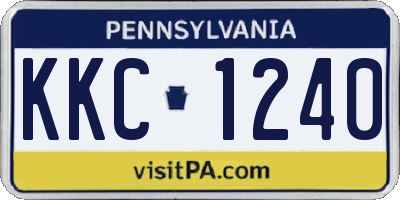 PA license plate KKC1240