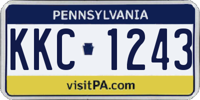 PA license plate KKC1243