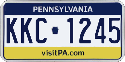 PA license plate KKC1245