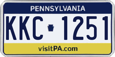 PA license plate KKC1251