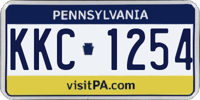 PA license plate KKC1254