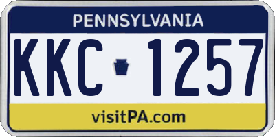 PA license plate KKC1257