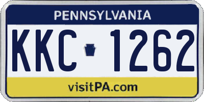 PA license plate KKC1262