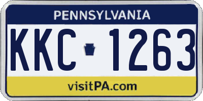 PA license plate KKC1263