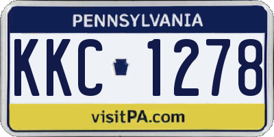 PA license plate KKC1278